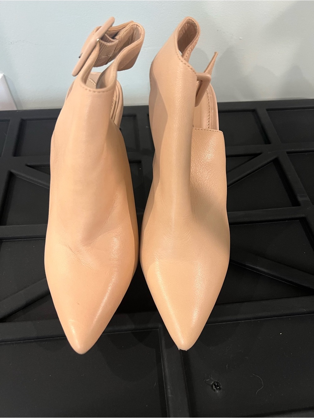 Gianni Bini Nude Pointed Toe Ankle Booties